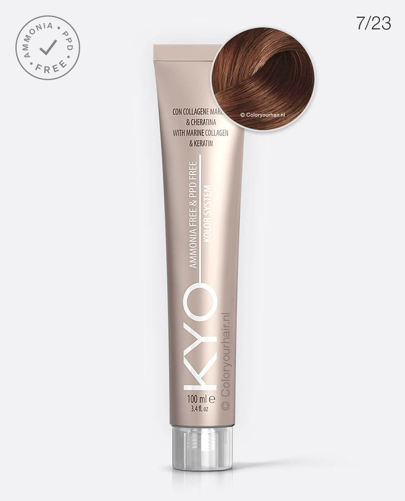 KYO Hair Color - 7.23 Medium Blonde Chocolate Hazelnut