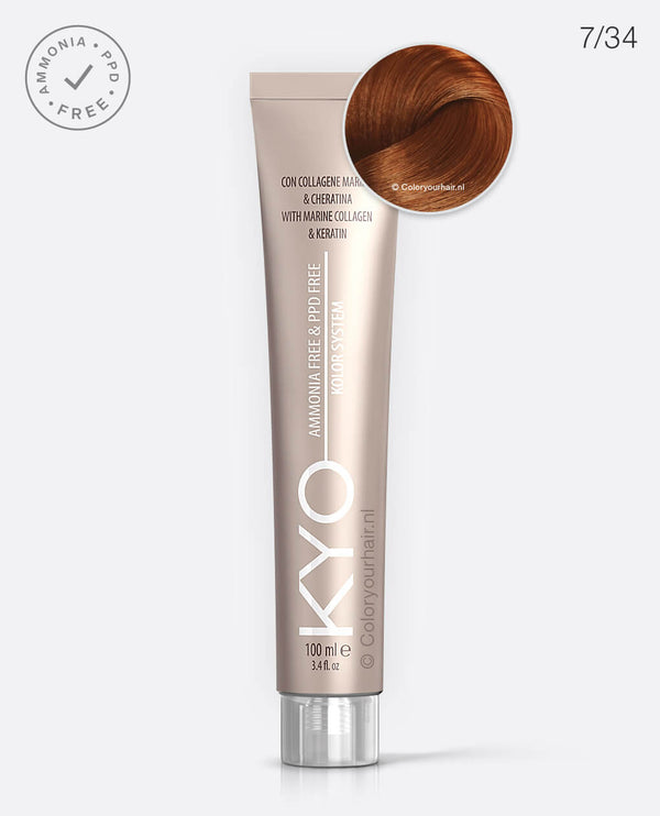 KYO Haarverf 7.34 Koper Goud Blond - Coloryourhair.nl